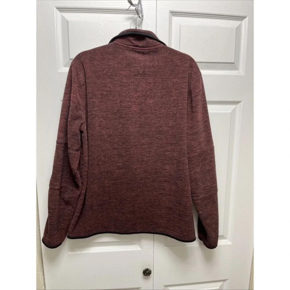 BANANA REPUBLIC ARCTIC FLEECE‎ 1/4 ZIP POLYESTER JACKET BURGUNDY Sz Lg